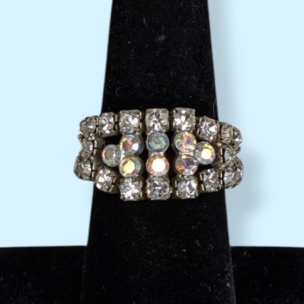 (3/$20) Rhinestone & AB Stone Stretch Ring - Picture 2 of 6